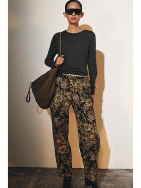 ZARA FLORAL BEADED PANTS ZW COLLECTION 5107/252/800
